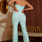 Cutout Halter Neck Zip-Back Jumpsuit