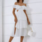 Cutout Layered Split Midi Dress