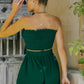 Smocked Frill Trim Tube Top and Shorts Set