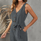 V Neck Bow Tie Romper