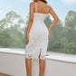 Back Slit Adjustable Strap Sheath Dress