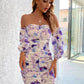 Floral Ruched Off-Shoulder Bodycon Dress