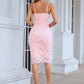 Back Slit Adjustable Strap Sheath Dress