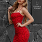 Polka Dot Ruched Mini Bodycon Dress