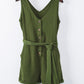 V Neck Bow Tie Romper