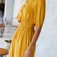 High Neck Button Smocked Waist Romper