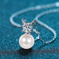 925 Sterling Silver Freshwater Pearl Moissanite Necklace