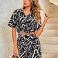 Printed Short Sleeve Shirt and Shorts Set