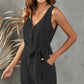 V Neck Bow Tie Romper