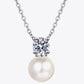 925 Sterling Silver Freshwater Pearl Moissanite Necklace