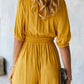High Neck Button Smocked Waist Romper