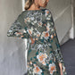 Floral Cutout Tie Cuff Mini Dress
