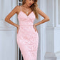 Back Slit Adjustable Strap Sheath Dress