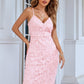 Back Slit Adjustable Strap Sheath Dress