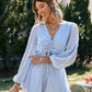 Swiss Dot Cutout Drawstring Detail Ruffle Hem Romper
