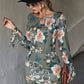 Floral Cutout Tie Cuff Mini Dress