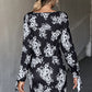 Floral Cutout Tie Cuff Mini Dress