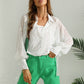 Women’s Lightweight Sheer Collared Button Down Blouse With Minimalistic Design