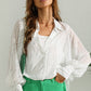 Women’s Lightweight Sheer Collared Button Down Blouse With Minimalistic Design
