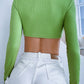 Women’s Long Sleeves Cropped Waist Top