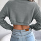 Women's casual fried dough twist long sleeve high neck navel revealing knitted sweater