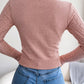 Women's fashion hollow fried dough twist long sleeve sweater