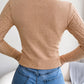 Women's Crew Neck Cutout Twist Long Sleeve Sweater