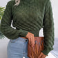 Women's Diamond Cutout Long Sleeve Crop Knit Sweater
