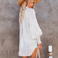 Collar shirt thin medium long stripe casual long sleeve shirt