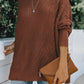 New round neck long sleeve hollow knitwear women's loose sweater winter