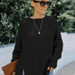 New round neck long sleeve hollow knitwear women's loose sweater winter