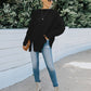 New round neck long sleeve hollow knitwear women's loose sweater winter