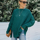 New round neck long sleeve hollow knitwear women's loose sweater winter
