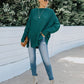 New round neck long sleeve hollow knitwear women's loose sweater winter