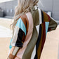 Women’s Abstract Bright Print Off Shoulder Puff Sleeve Button Cuffs Shirt