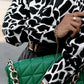 Women’s Abstract Bright Print Off Shoulder Puff Sleeve Button Cuffs Shirt