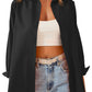 Women’s Solid Color Point Collar Button-front Closures Shirt