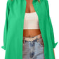 Women’s Solid Color Point Collar Button-front Closures Shirt