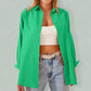 Women’s Solid Color Point Collar Button-front Closures Shirt