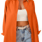 Women’s Solid Color Point Collar Button-front Closures Shirt