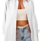 Women’s Solid Color Point Collar Button-front Closures Shirt