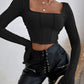 Women’s Solid Color Retro Chic Crop Top