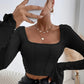 Women’s Solid Color Retro Chic Crop Top