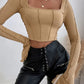 Women’s Solid Color Retro Chic Crop Top