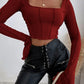 Women’s Solid Color Retro Chic Crop Top
