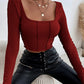 Women’s Solid Color Retro Chic Crop Top