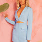 Women's Sexy Fake Two Piece Lapel Long Sleeve Blazer Dress