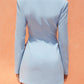 Women's Sexy Fake Two Piece Lapel Long Sleeve Blazer Dress
