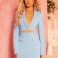 Women's Sexy Fake Two Piece Lapel Long Sleeve Blazer Dress
