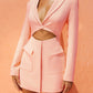 Women's Sexy Fake Two Piece Lapel Long Sleeve Blazer Dress